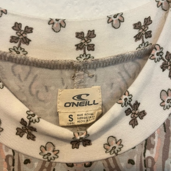 O'Neill Women’s Size Small Halter Strapless Dress‎ Beige Patterned EUC - Picture 2 of 5